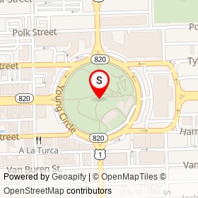 Young Circle Park on , Hollywood Florida - location map