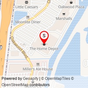 The Home Depot on Oakwood Boulevard, Hollywood Florida - location map