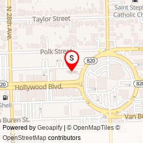 Shell on Hollywood Boulevard, Hollywood Florida - location map