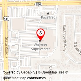 Walmart Supercenter on Monroe Street, Hollywood Florida - location map
