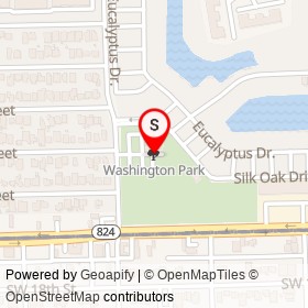 Washington Park on , Hollywood Florida - location map