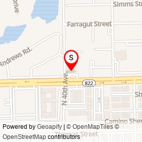 US Century Bank on North 40th Avenue, Hollywood Florida - location map