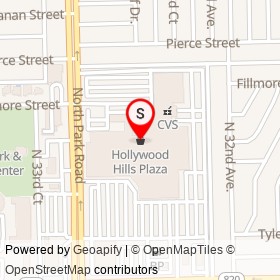 Hollywood Hills Plaza on North Park Road, Hollywood Florida - location map