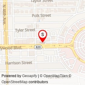 Papa John's on Hollywood Boulevard, Hollywood Florida - location map
