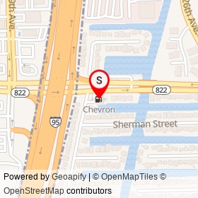 Chevron on Sheridan Street, Hollywood Florida - location map
