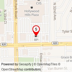 BP on Hollywood Mall, Hollywood Florida - location map