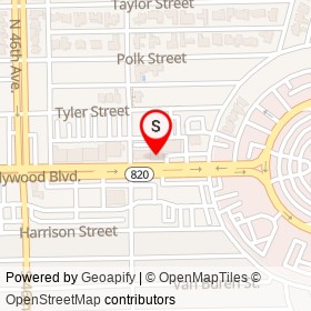 Papa John's on Hollywood Boulevard, Hollywood Florida - location map