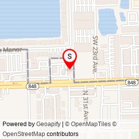 Tire Kingdom/ Jiffy Lube on Stirling Road, Hollywood Florida - location map