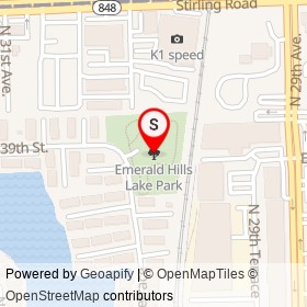 Emerald Hills Lake Park on , Hollywood Florida - location map