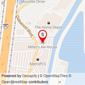 Miller's Ale House on Oakwood Boulevard, Hollywood Florida - location map