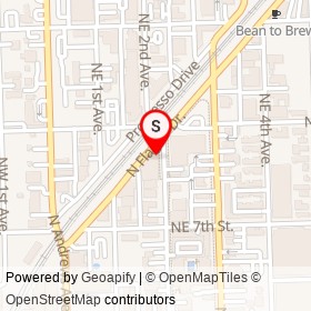 Wells Coffee Company on Northeast 2nd Avenue, Fort Lauderdale Florida - location map