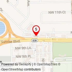 Mobil on West Sunrise Boulevard, Fort Lauderdale Florida - location map