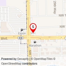KFC on West Sunrise Boulevard, Fort Lauderdale Florida - location map