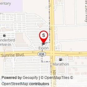 Exxon on West Sunrise Boulevard, Fort Lauderdale Florida - location map