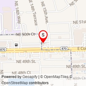 Flannigan's on East Commercial Boulevard, Fort Lauderdale Florida - location map