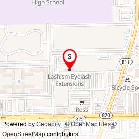 Lashism Eyelash Extensions on East Commercial Boulevard, Fort Lauderdale Florida - location map