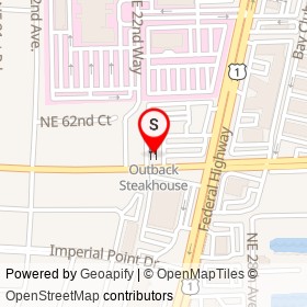 Outback Steakhouse on Federal Highway, Fort Lauderdale Florida - location map