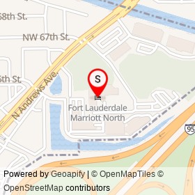 Fort Lauderdale Marriott North on North Andrews Avenue, Fort Lauderdale Florida - location map