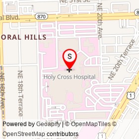 Holy Cross Hospital on Federal Highway, Fort Lauderdale Florida - location map