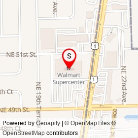 Walmart Supercenter on Northeast 51st Street, Pompano Beach Florida - location map