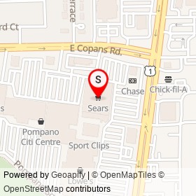 Sears on Northeast 21st Street, Pompano Beach Florida - location map