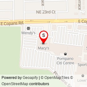 Macy's on East Copans Road, Pompano Beach Florida - location map