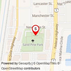 Sand Pine Park on , Boca Raton Florida - location map