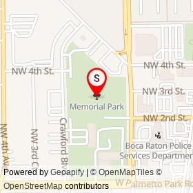 Memorial Park on , Boca Raton Florida - location map
