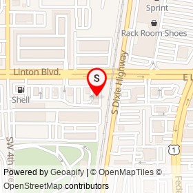 Tire Kingdom on Linton Boulevard, Delray Beach Florida - location map