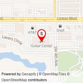 Guitar Center on Lavers Circle, Delray Beach Florida - location map