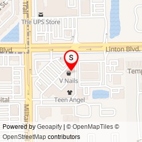 Players Paradise Arcade on Linton Boulevard, Delray Beach Florida - location map