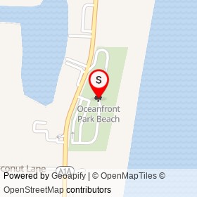 Oceanfront Park Beach on , Ocean Ridge Florida - location map