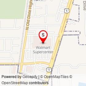 Walmart Supercenter on Federal Highway, Boynton Beach Florida - location map
