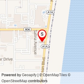 Bostons On The Beach on South Ocean Boulevard, Delray Beach Florida - location map