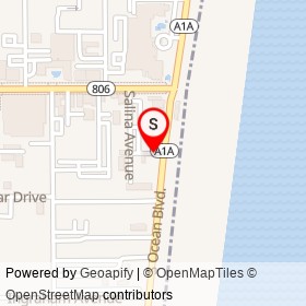 Sandbar on South Ocean Boulevard, Delray Beach Florida - location map