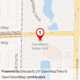 Carrabba's Italian Grill on Gateway Boulevard, Boynton Beach Florida - location map