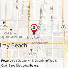 Bru's Room on Railroad Avenue, Delray Beach Florida - location map