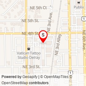 Bedner's on Northeast 3rd Avenue, Delray Beach Florida - location map