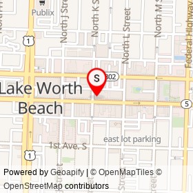 Dave's Last Resort & Raw Bar on Lake Avenue, Lake Worth Beach Florida - location map