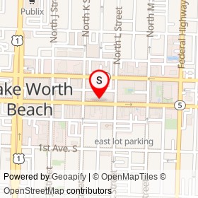 Downtown Pizza on Lucerne Avenue, Lake Worth Beach Florida - location map