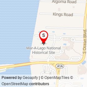 Mar-A-Lago National Historical Site on , Palm Beach Florida - location map