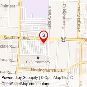 Wells Fargo on Southern Boulevard, West Palm Beach Florida - location map