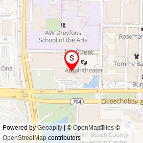 Kravis Center for the Performing Arts on Okeechobee Boulevard, West Palm Beach Florida - location map