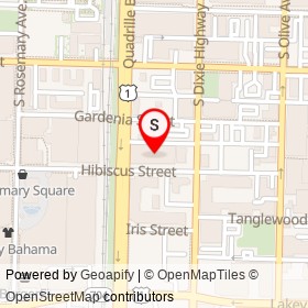Residence Inn by Marriott West Palm Beach Downtown/Rosemary Square Area on Quadrille Boulevard, West Palm Beach Florida - location map