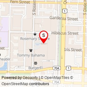 Anthropologie on South Rosemary Avenue, West Palm Beach Florida - location map
