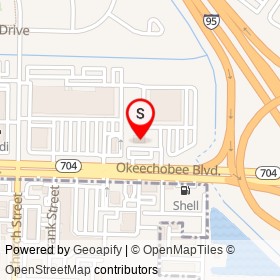 Dunkin' on Okeechobee Boulevard, West Palm Beach Florida - location map