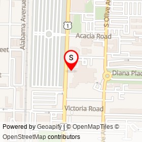Pioneer Banyan Tree on South Dixie Highway, West Palm Beach Florida - location map