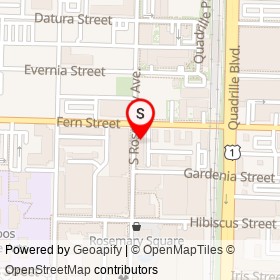Moe's Southwest Grill on South Rosemary Avenue, West Palm Beach Florida - location map