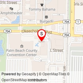 Hilton West Palm Beach on Okeechobee Boulevard, West Palm Beach Florida - location map