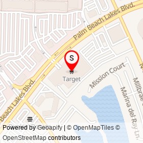 Target on Palm Beach Lakes Boulevard, West Palm Beach Florida - location map